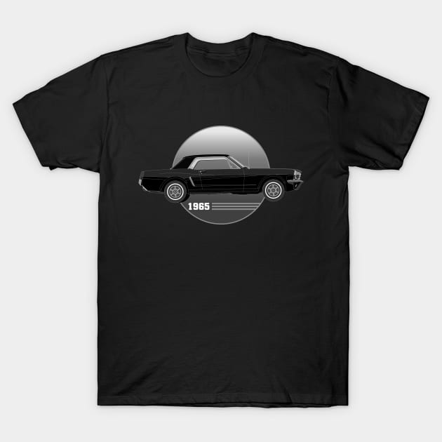 65 Black Ford Mustang T-Shirt by O GRIMLEY